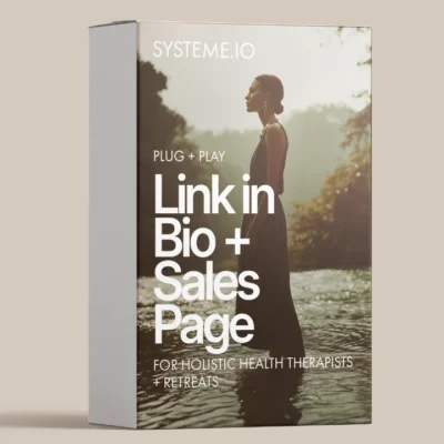 Systeme.io link in bio and retreat sales page architecture