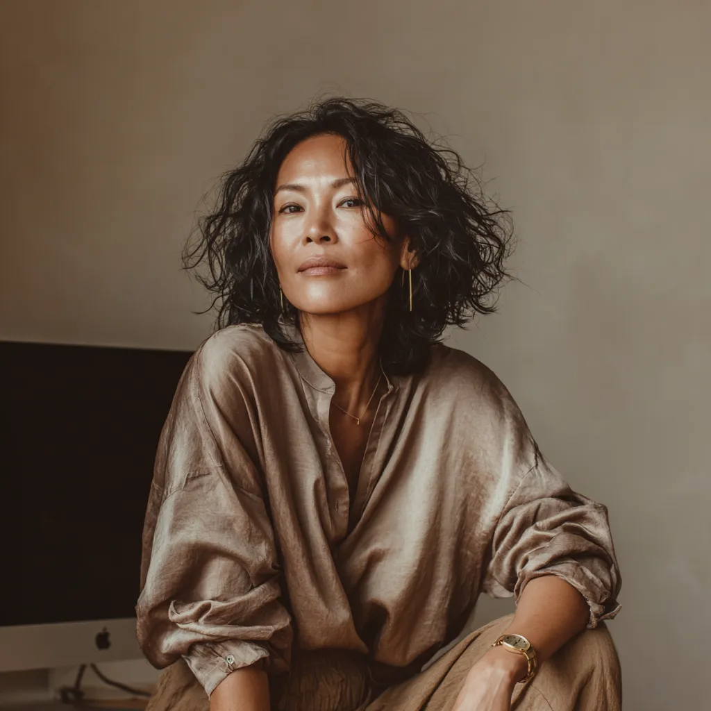 Woman usinga. systeme ior website template to get her business site ready for consulations and bookings