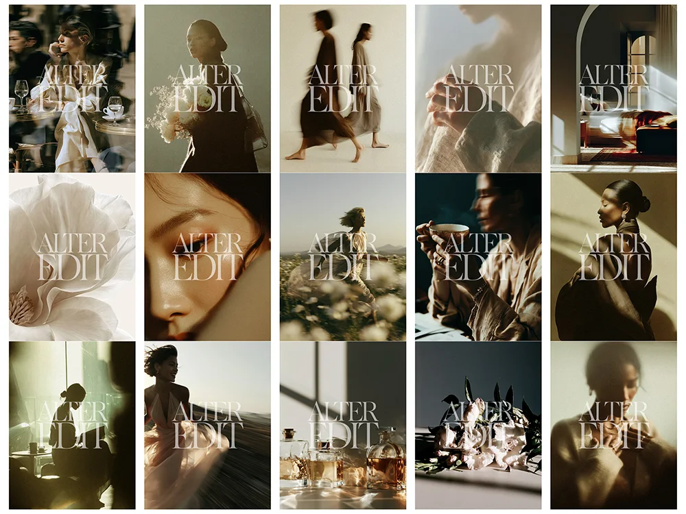 Quiet Luxury Stock Images montage contact sheet