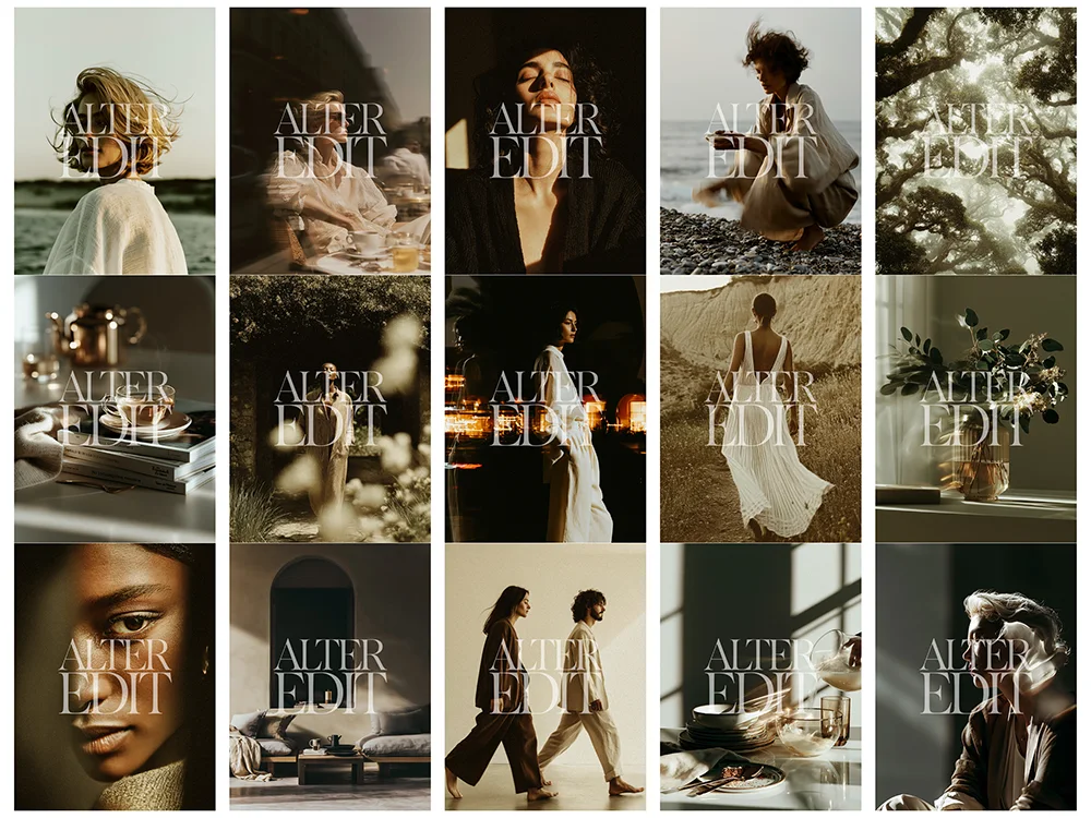 Quiet Luxury Stock Images montage contact sheet