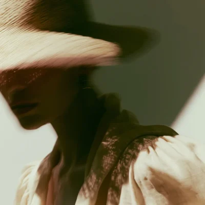 neutral editorial stock images - woman with slight motion blur
