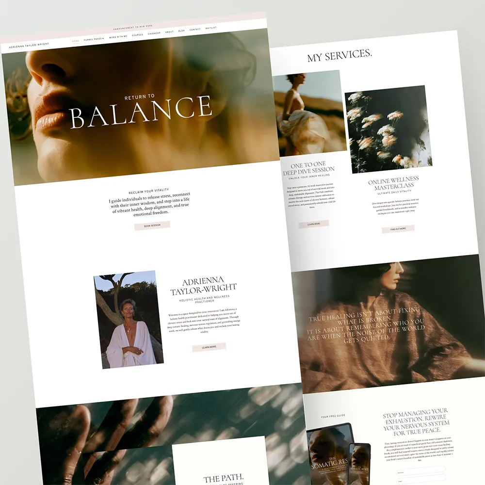 wellness coach website template setup