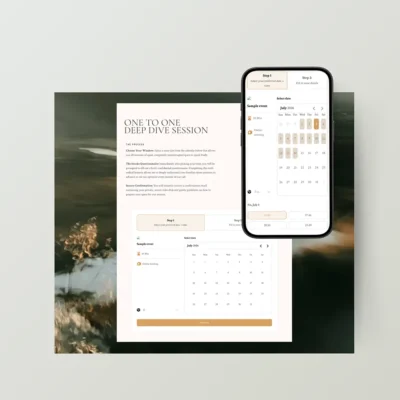 wellness coach booking calendar template
