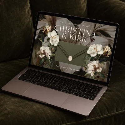 Olive Green Floral Wedding Template